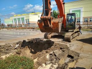 В ночь на 18 июля на ул. Лесозаводской началось строительство подземного пешеходного перехода 